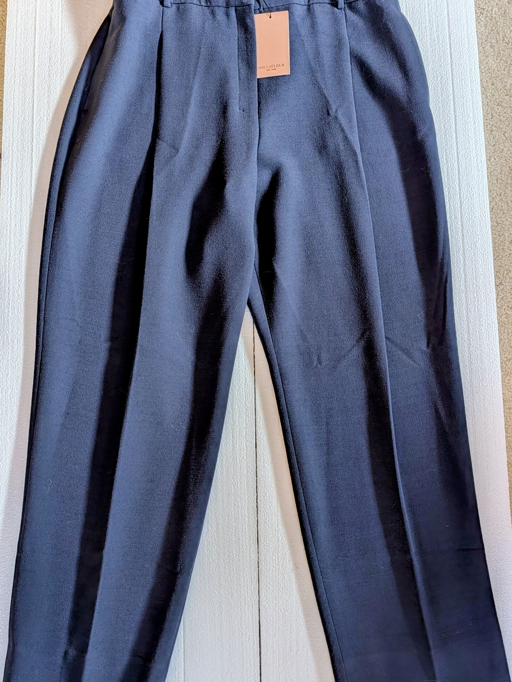 NWT Size 14 MM LaFleur Elliott Pant With Pleat Navy Blue Business Professional